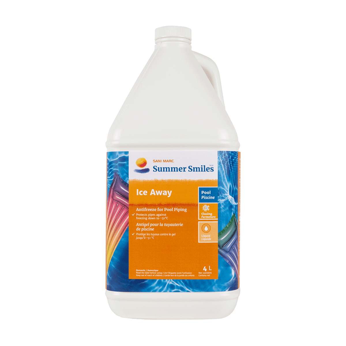 Summer Smiles Antigel pour Tuyauterie de Piscine 4L