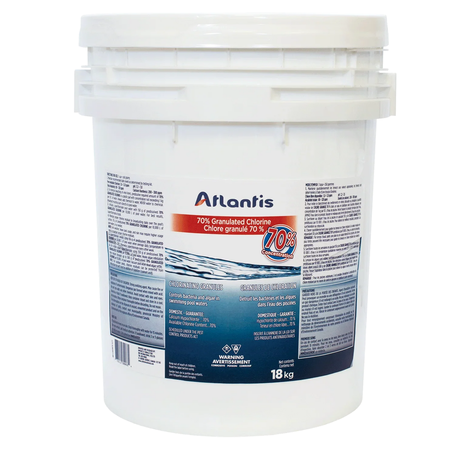 Atlantis Chlore Granulé Hypochlorite Calcium 18kg
