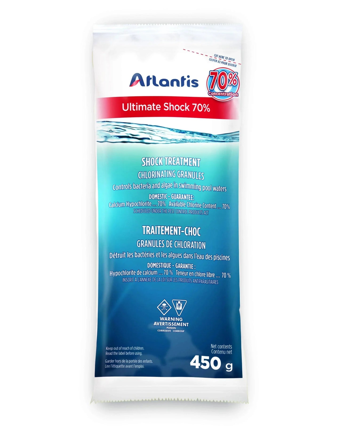 Atlantis Ultimate Shock Traitement Choc 450g — Chimie | Destination Piscine Aide St-Bruno