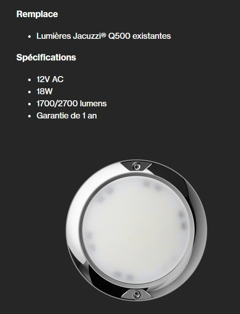 Moov Lumière Couleur 18W avec Câble 10' MLQ500RGB — Pièces | Destination Piscine Aide St-Bruno