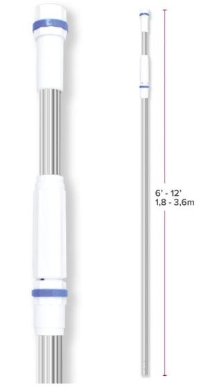 Telescopic pole 6'-12' 107k-silver-bu i26
