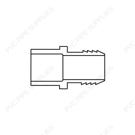 Westlake Pipe & Fittings 2po x 2po Adaptateur Coché - Coché X SPGRaccord À Insertion En Gris