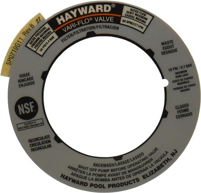 Hayward Décalcomanie Vari-Flo XL Valve SPX0714G11 — Pièces | Destination Piscine Aide St-Bruno