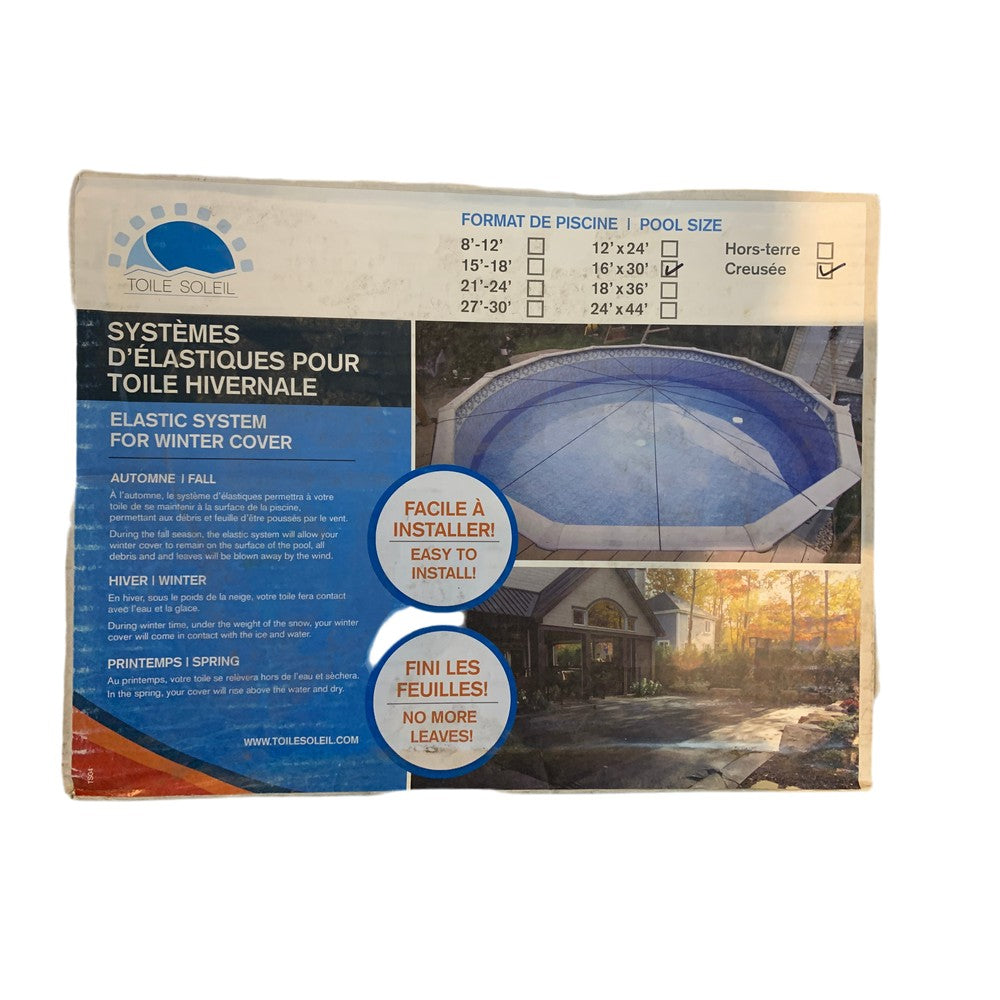 Soleil Système d'élastiques 16' X 30' à 16' X 32' piscine creusée — Couvertures | Destination Piscine Aide St-Bruno