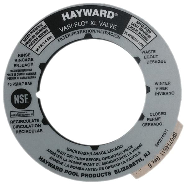 Hayward Décalcomanie Vari-Flo XL Valve SPX0714G11 — Pièces | Destination Piscine Aide St-Bruno