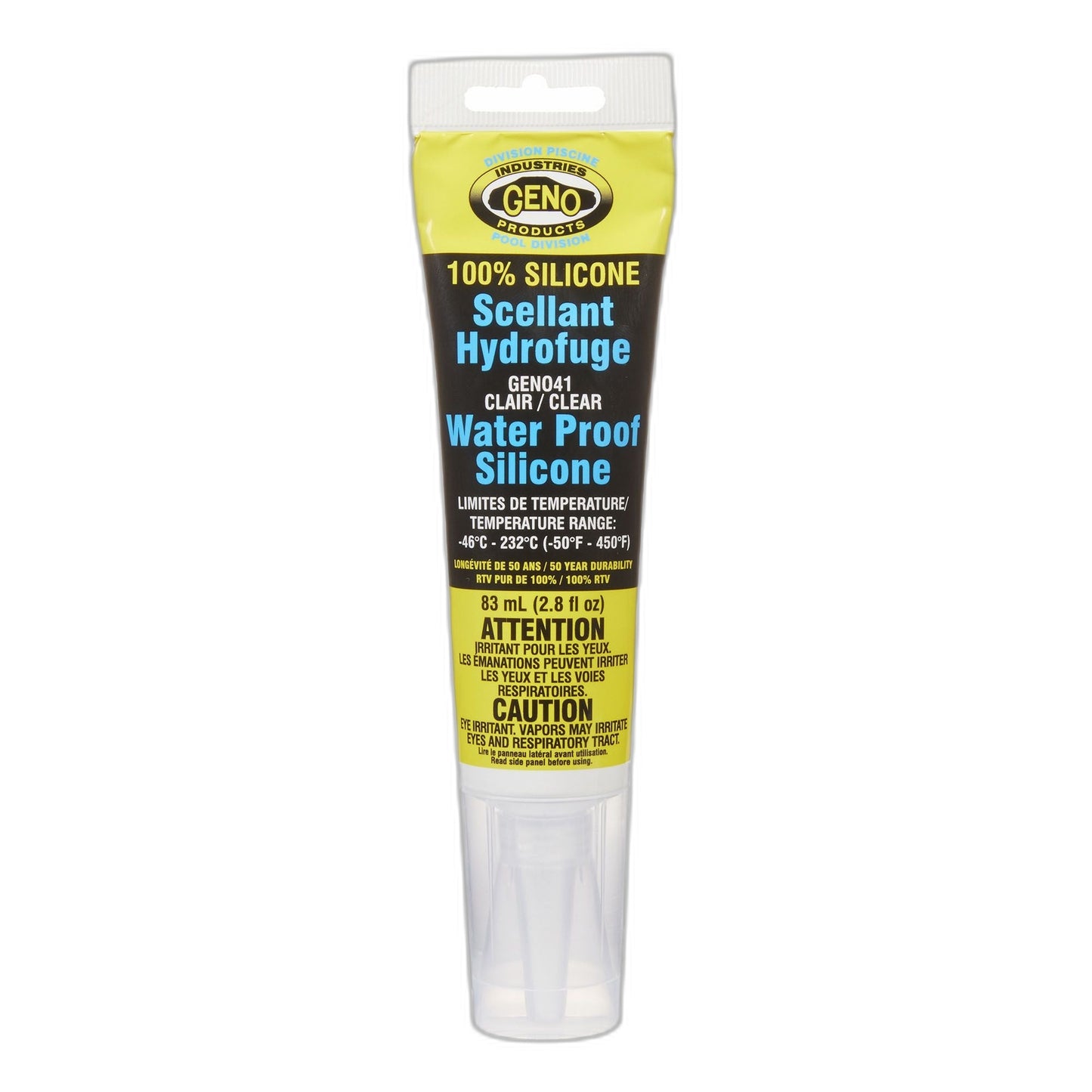GENO products DM Silicone SRTV Clair 85g - Scellant Flexible — Plomberie | Destination Piscine Aide St-Bruno