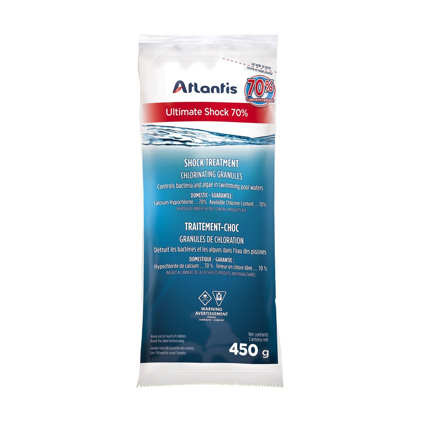 Atlantis Ultimate Shock Traitement Choc 450g — Chimie | Destination Piscine Aide St-Bruno