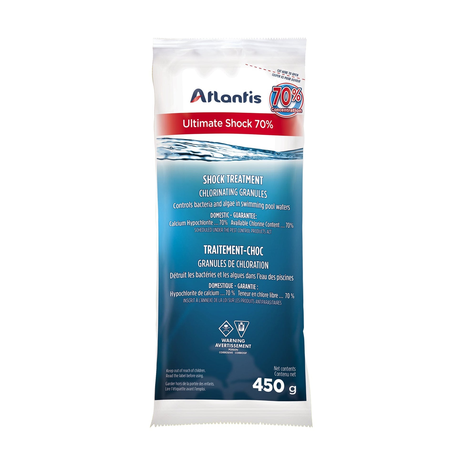 Atlantis Ultimate Shock Traitement Choc 450g — Chimie | Destination Piscine Aide St-Bruno