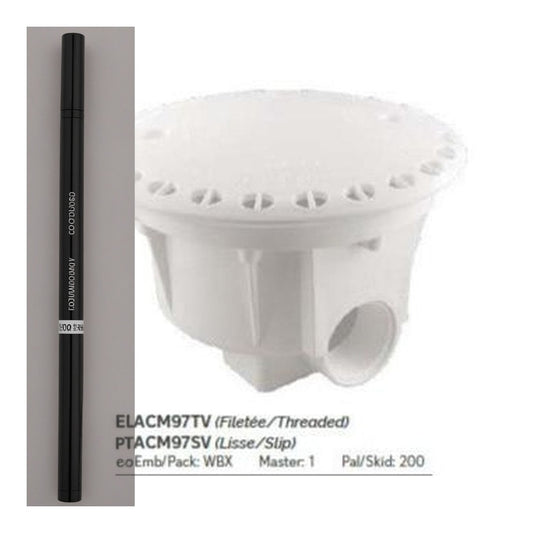Olympic Drain de fond anti-vortex ABS blanc piscines hors-terre ACM-97SV — Pièces | Destination Piscine Aide St-Bruno