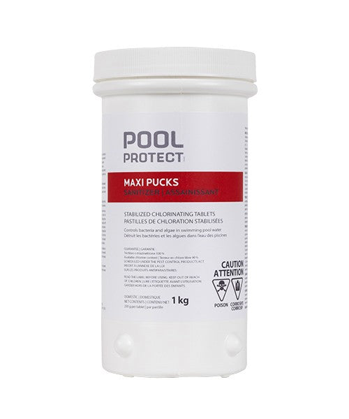Pool Protect Maxi Pucks pastilles de chlore 1kg — Chimie | Destination Piscine Aide St-Bruno