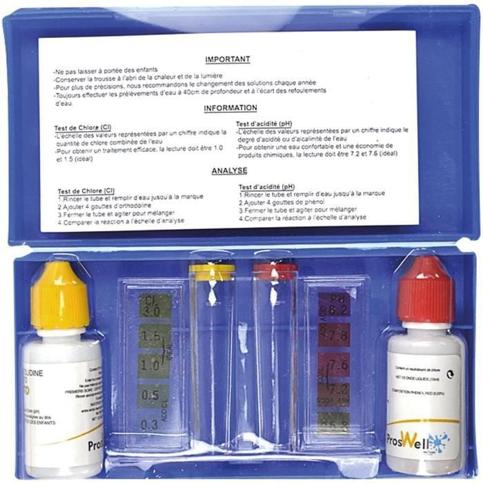 Trousse d'analyses d'eau chlore et pH - TESTGTT — Chimie | Destination Piscine Aide St-Bruno