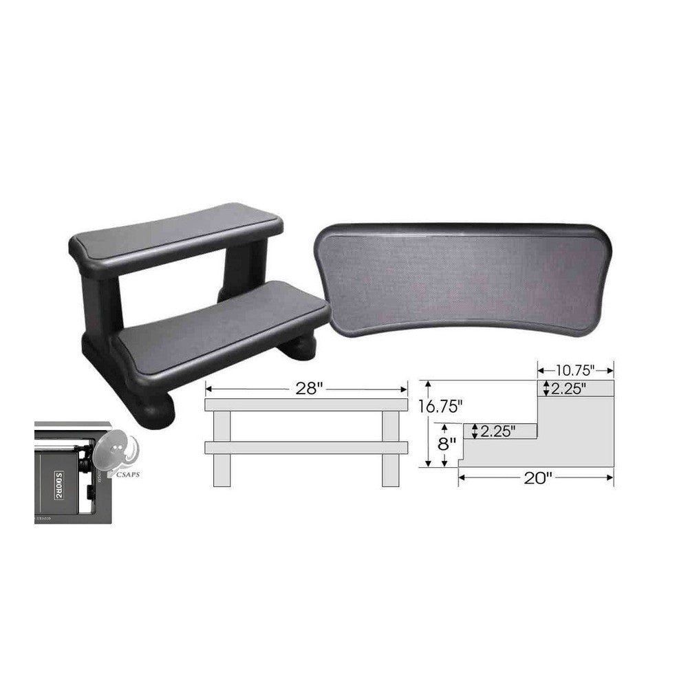 Marche de Spa ProAqua Noire - PA-PRO STEP — Spas | Destination Piscine Aide St-Bruno