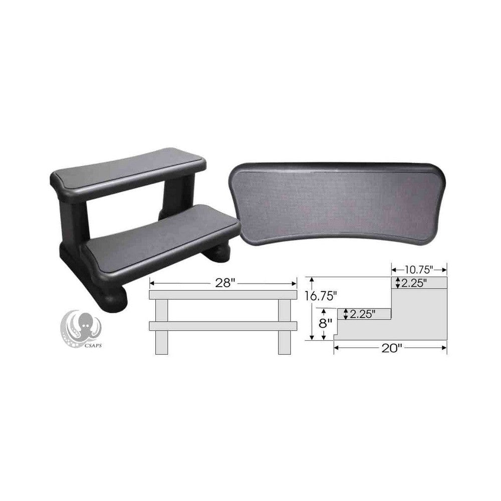 Marche de Spa ProAqua Noire - PA-PRO STEP — Spas | Destination Piscine Aide St-Bruno