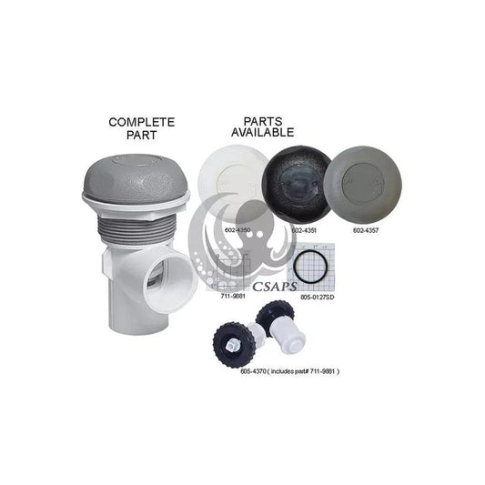 Waterway Valve Marche/Arrêt 1 Voie 1" Vertical 5-Points Scallop Gris — Pièces | Destination Piscine Aide St-Bruno