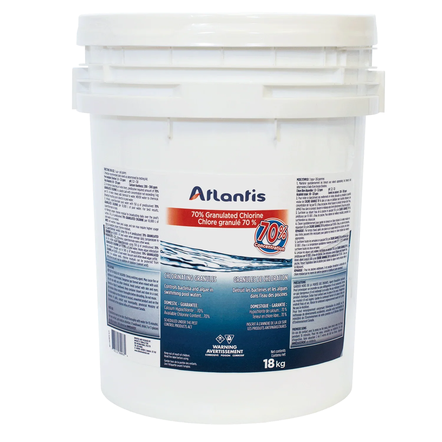 Atlantis Chlore Granulé Hypochlorite Calcium 18kg