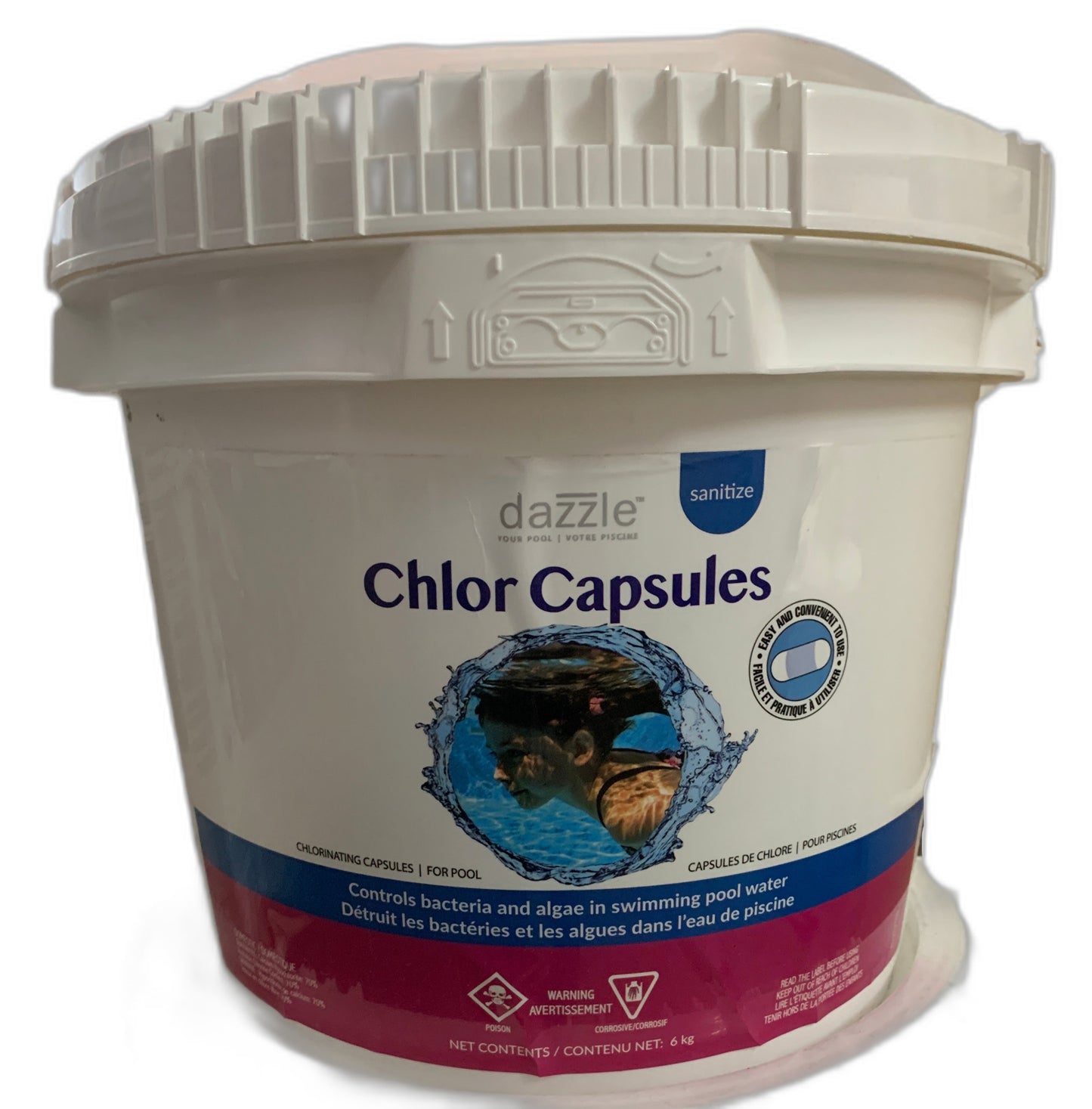 Dazzle Capsule de Chlore Non Stabilisé 6kg DAZ02606 — Chimie | Destination Piscine Aide St-Bruno