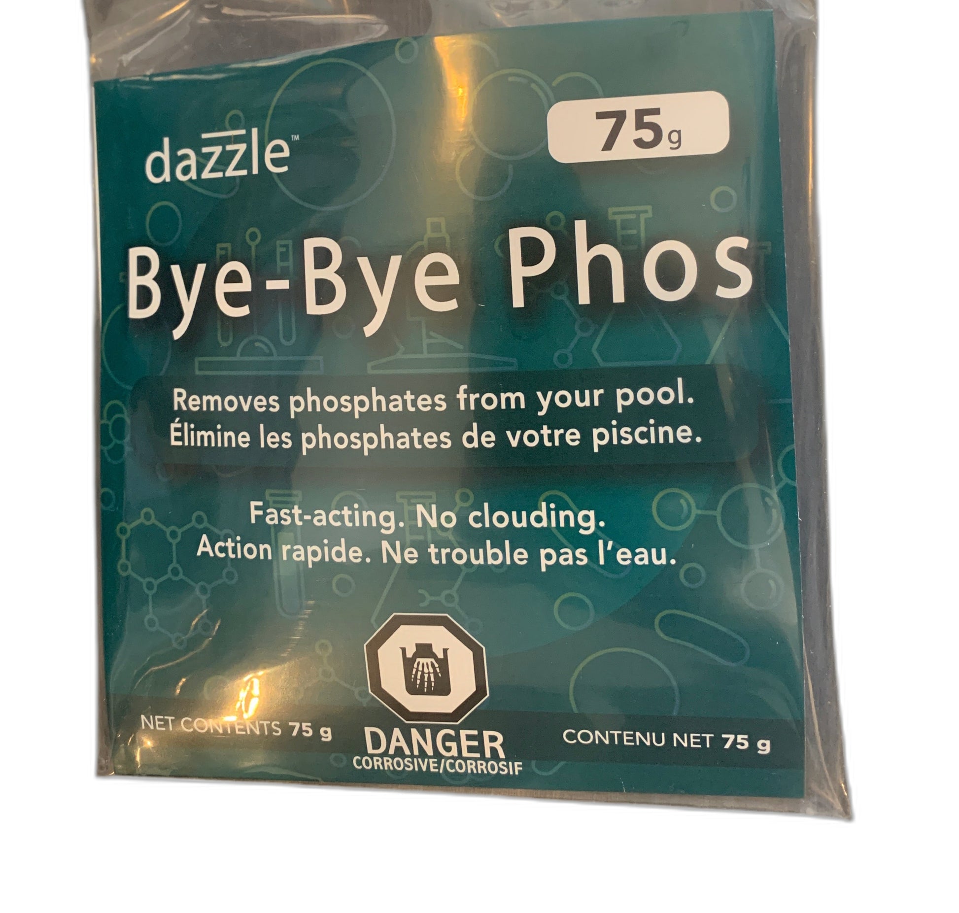 Dazzle Bye-Bye Phos 75gr - Éliminateur de phosphates BYB10099 — Chimie | Destination Piscine Aide St-Bruno
