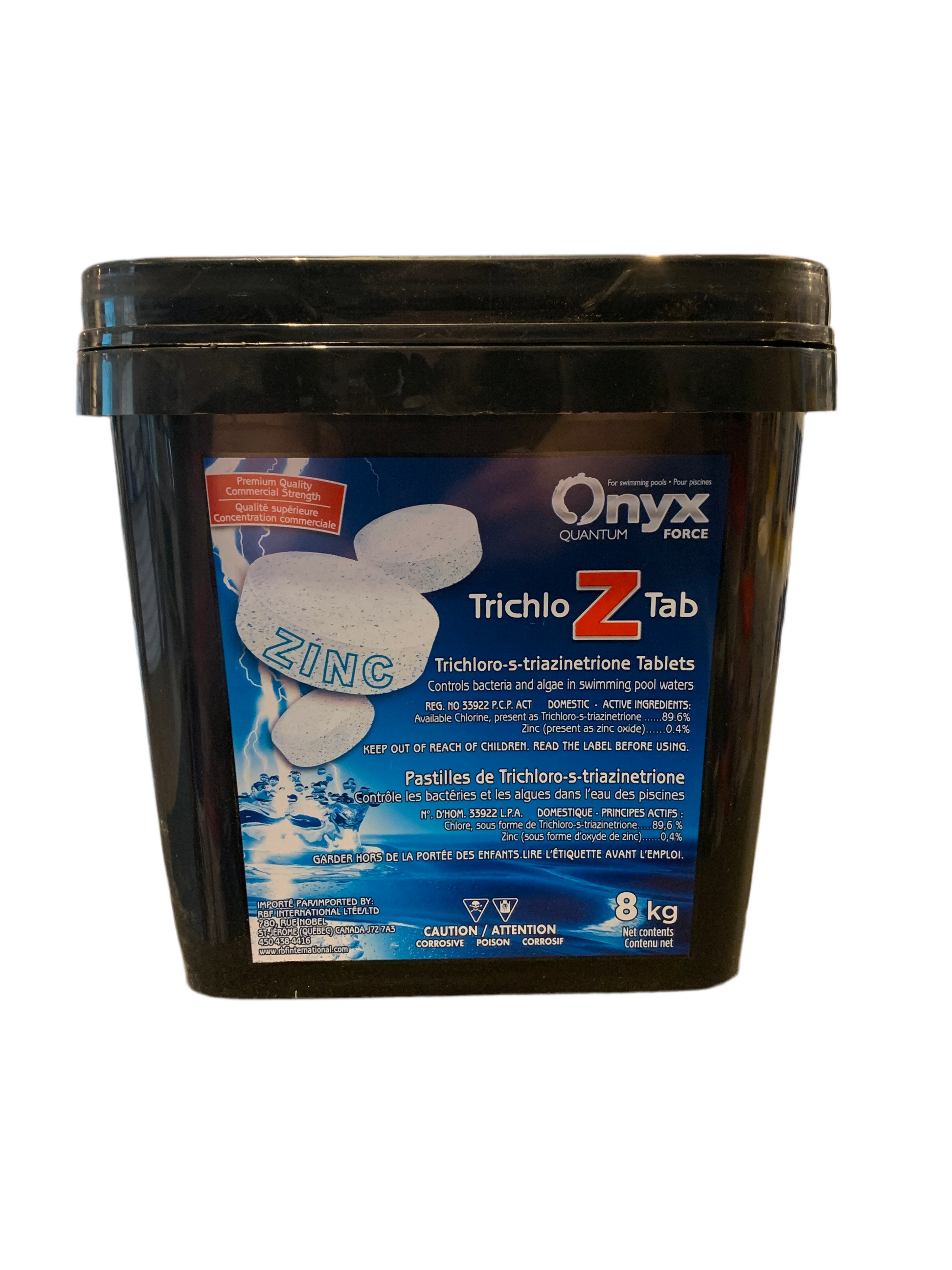 Onyx Pastilles de Chlore avec Zinc 8kg 62PCZ08 — Chimie | Destination Piscine Aide St-Bruno