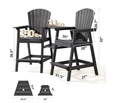ŌWOW Chaises Adirondack Hautes (2) - HC-CD701/SM120 — Accessoires | Destination Piscine Aide St-Bruno