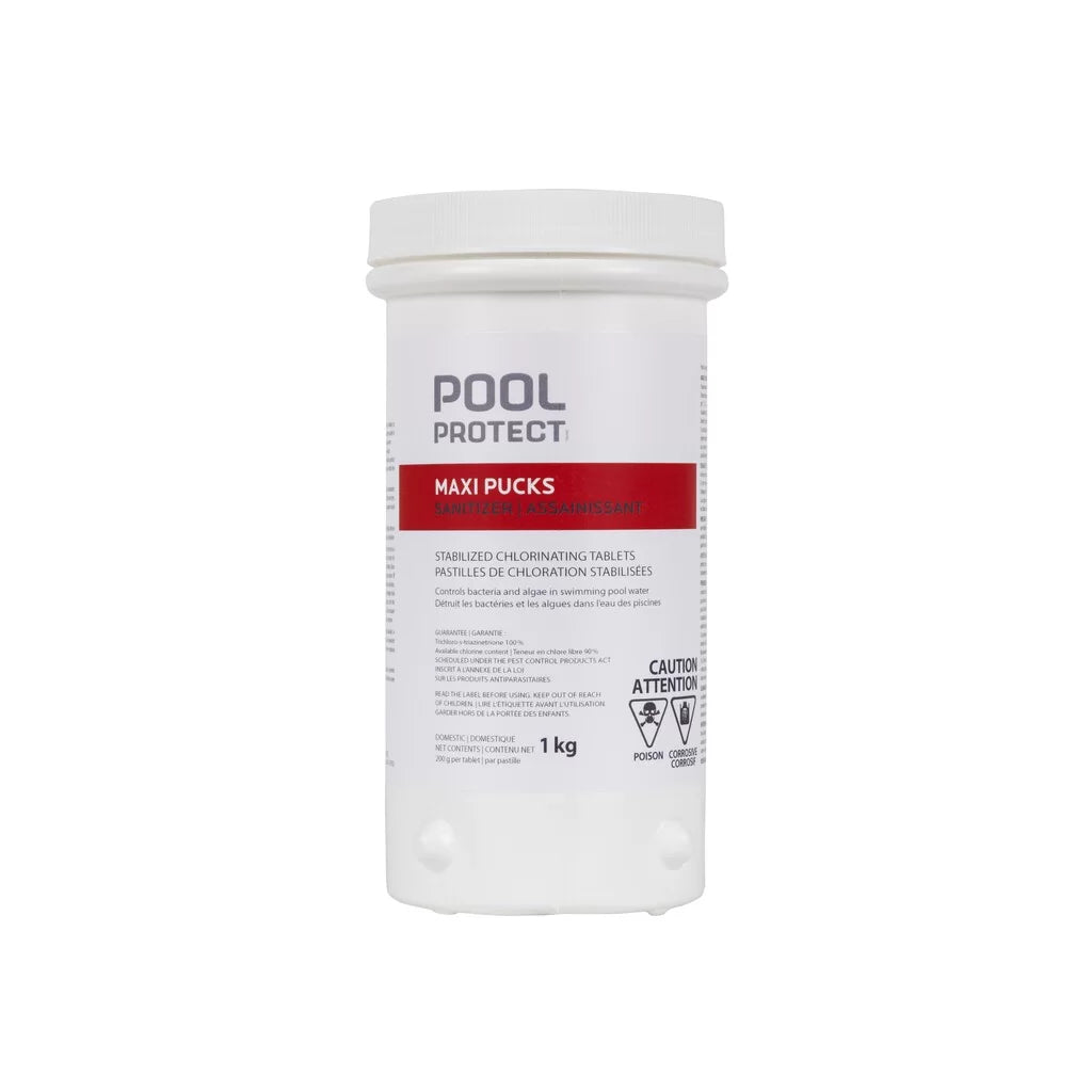 Pool Protect Maxi Pucks pastilles de chlore 1kg — Chimie | Destination Piscine Aide St-Bruno