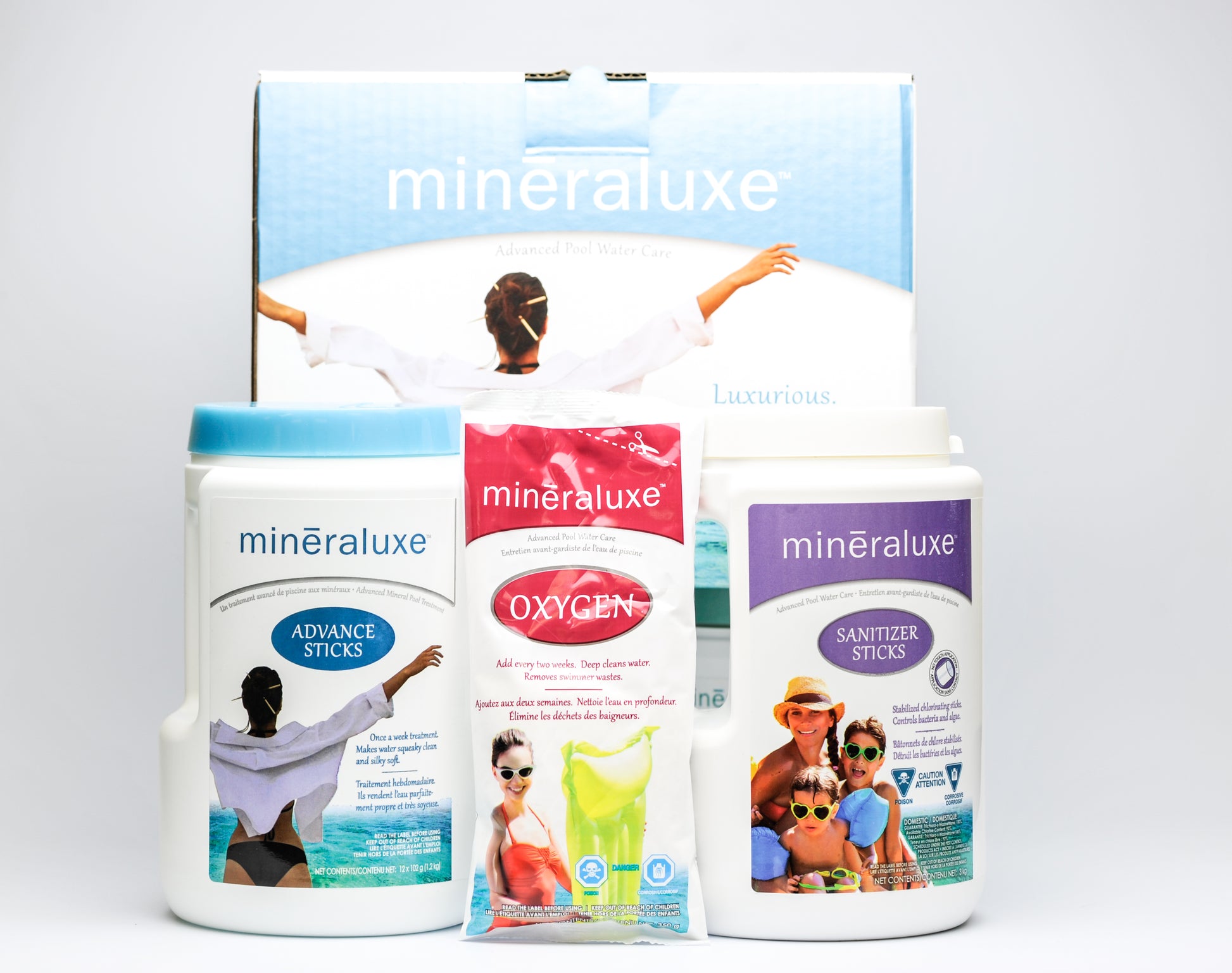 Minéraluxe Trousse d'entretien complet de piscine avec Oxygen — Chimie | Destination Piscine Aide St-Bruno